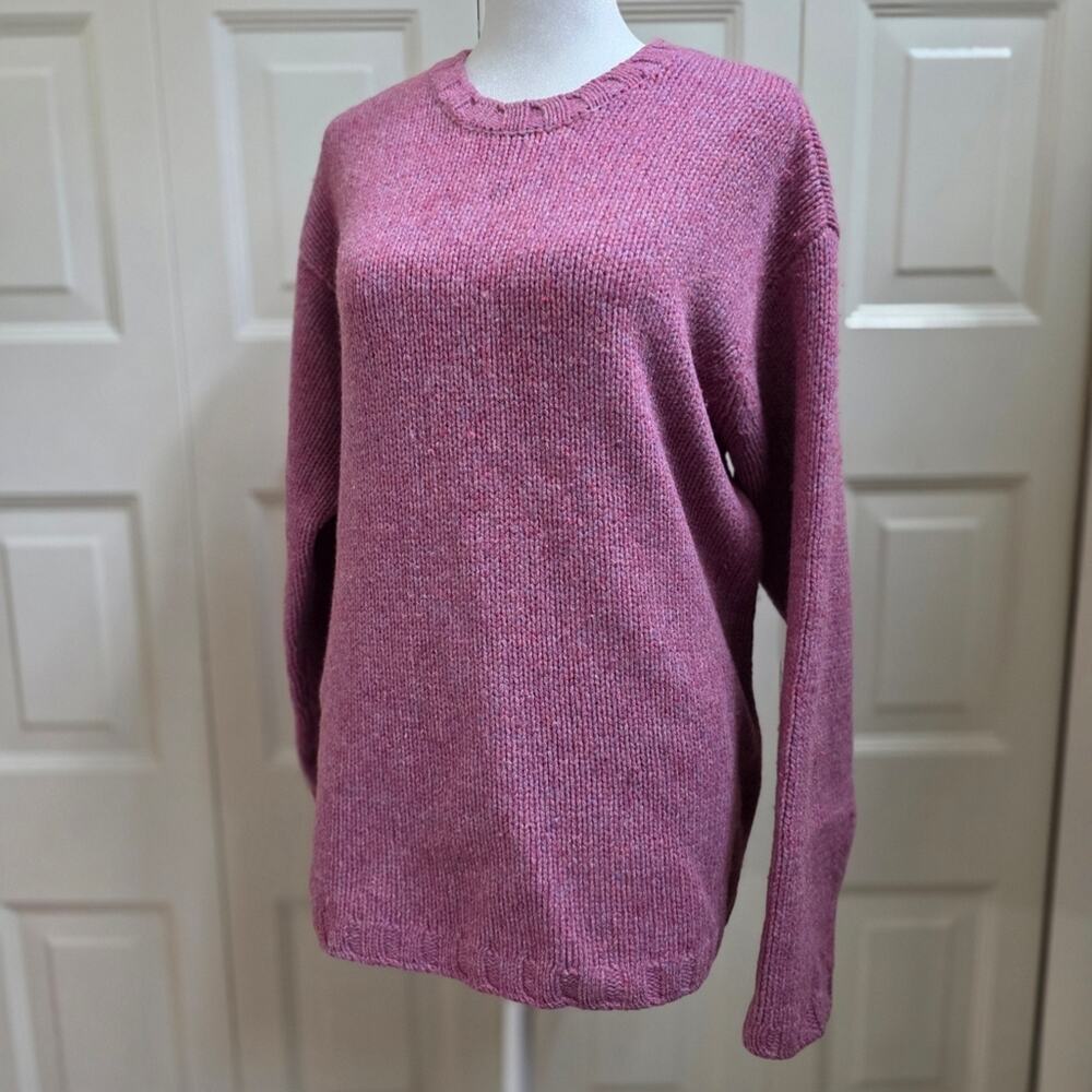 J. Crew Wool Crewneck Sweater Winter Top Medium Pink Mauve